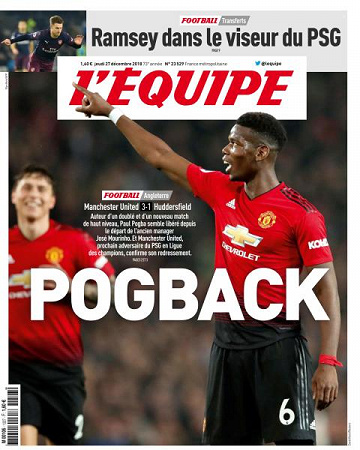 L’equipe du Jeudi 27 Décembre 2018