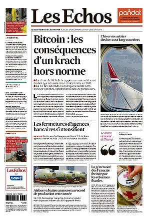 Les Echos du Jeudi 27 Décembre 2018