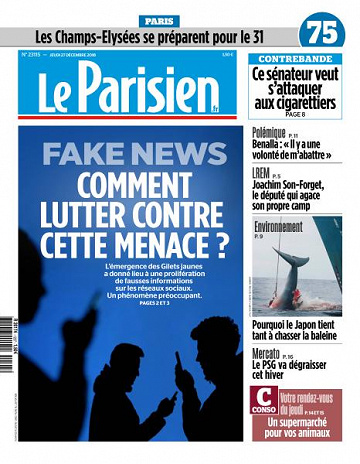 Le Parisien du Jeudi 27 Décembre 2018