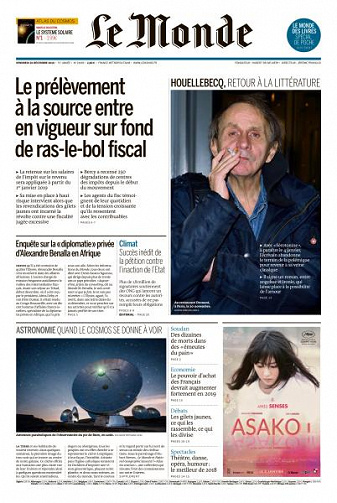 Le Monde du Vendredi 28 Décembre 2018