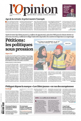 L’Opinion du Vendredi 28 Décembre 2018