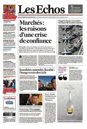 Les Echos du Vendredi 28 et Samedi 29 Décembre 2018