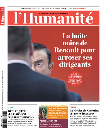 L’Humanite du Vendredi 28 Décembre 2018