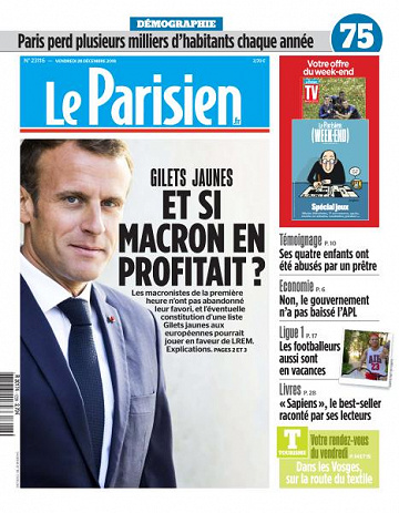 Le Parisien du Vendredi 28 Décembre 2018