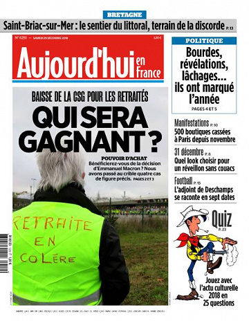 Aujourd’hui en France du Samedi 29 Décembre 2018