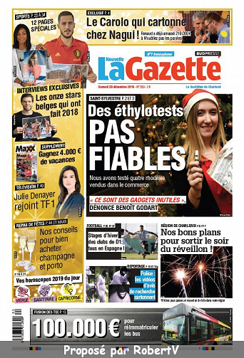 La Nouvelle Gazette (3 éditions) - Samedi 29 Décembre 2018