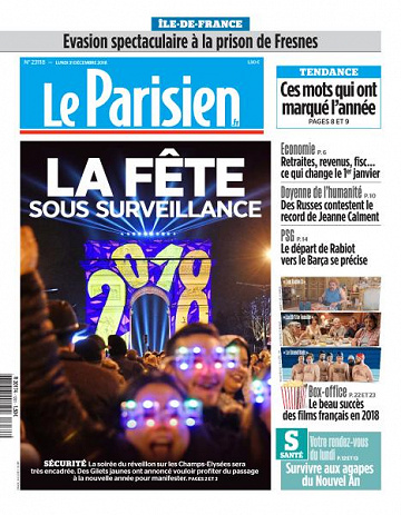 Le Parisien du Lundi 31 Décembre 2018