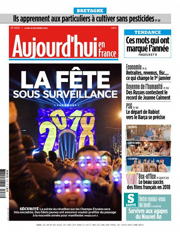 Aujourd’hui en France du Lundi 31 Décembre 2018