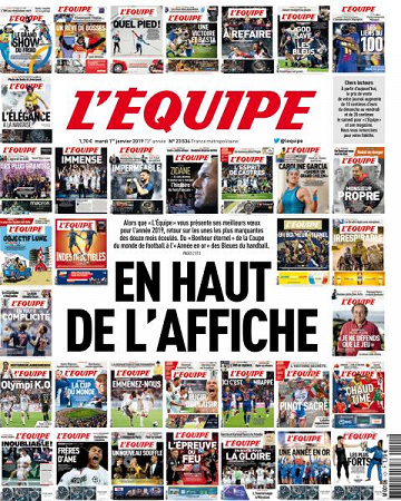 L’equipe du Mardi 1er Janvier 2019