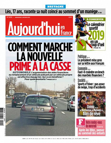 Aujourd’hui en France du Mercredi 2 Janvier 2019