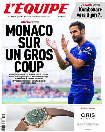 L’equipe du Mercredi 2 Janvier 2019