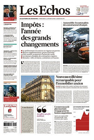 Les Echos du Mercredi 2 Janvier 2019