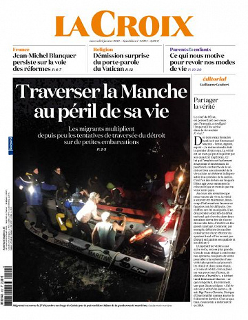 La Croix du Mercredi 2 Janvier 2019