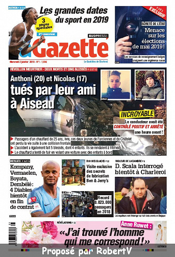 La Nouvelle Gazette (2 éditions) - Mercredi 2 Janvier 2019