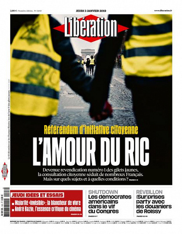 Libération du Jeudi 3 Janvier 2019