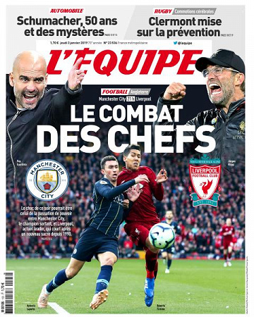 L’equipe du Jeudi 3 Janvier 2019