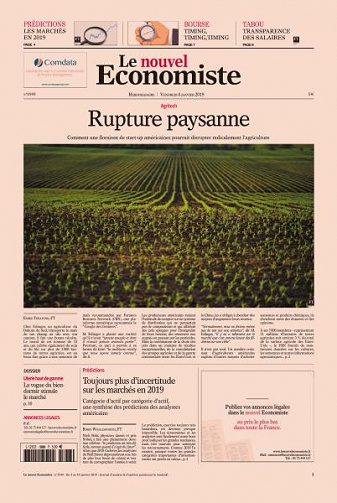 Le nouvel Economiste du Vendredi 4 Janvier 2019