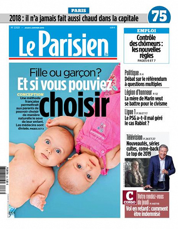 Le Parisien du Jeudi 3 Janvier 2019
