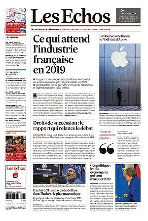 Les Echos du Vendredi 4 Janvier 2019