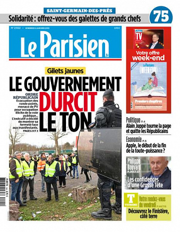 Le Parisien du Vendredi 4 Janvier 2019