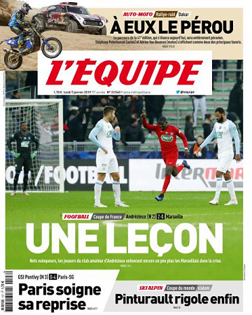 L’equipe du Lundi 7 Janvier 2019