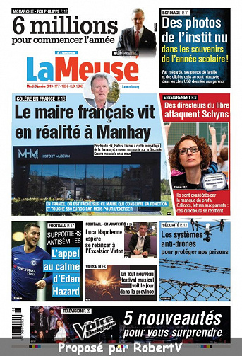 La Meuse (2 éditions) - Mardi 8 Janvier 2019