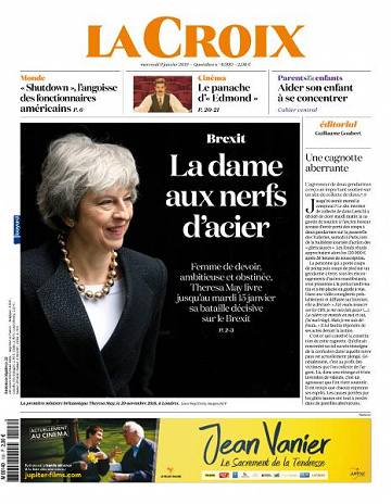 La Croix du Mercredi 9 Janvier 2019