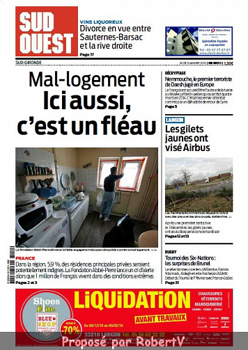 Sud Ouest Sud-Gironde - Jeudi 10 Janvier 2019
