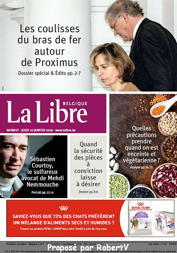 La Libre Belgique - Jeudi 10 Janvier 2019