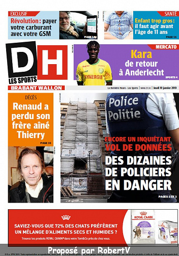 La Dernière Heure (6 éditions) - Jeudi 10 Janvier 2019