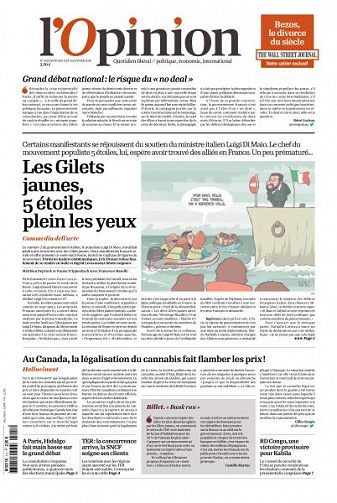 L’Opinion du Vendredi 11 et Samedi 12 Janvier 2019