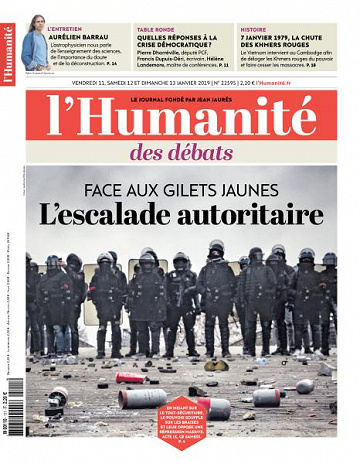 L’Humanite du Vendredi 11 et Dimanche 13 Janvier 2019