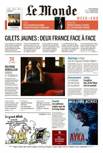 Le Monde du Samedi 12 Janvier 2019