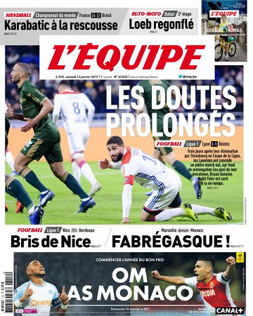 L’equipe du Samedi 12 Janvier 2019