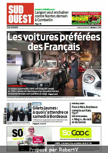 Sud Ouest Sud-Gironde - Samedi 12 Janvier 2019