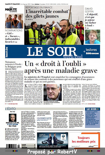 Le Soir - Samedi 12 et Dimanche 13 Janvier 2019