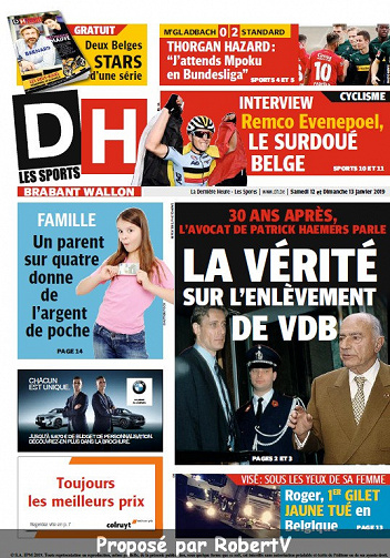 La Dernière Heure (5 éditions) - Samedi 12 Janvier 2019