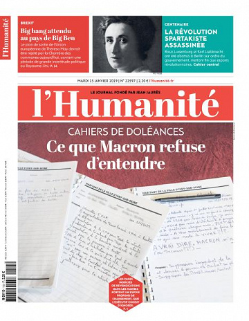 L’Humanite du Mardi 15 Janvier 2019