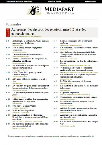Mediapart - Lundi 14 Janvier 2019