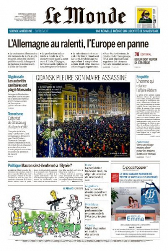 Le Monde du Mercredi 16 Janvier 2019