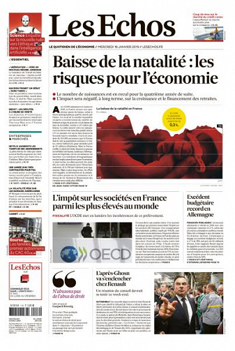 Les Echos du Mercredi 16 Janvier 2019