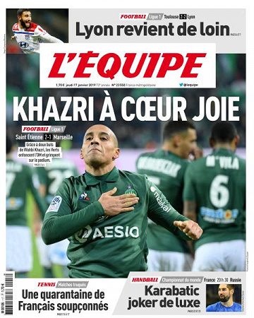 L’equipe du Jeudi 17 Janvier 2019