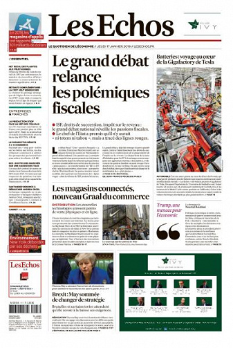 Les Echos du Jeudi 17 Janvier 2019