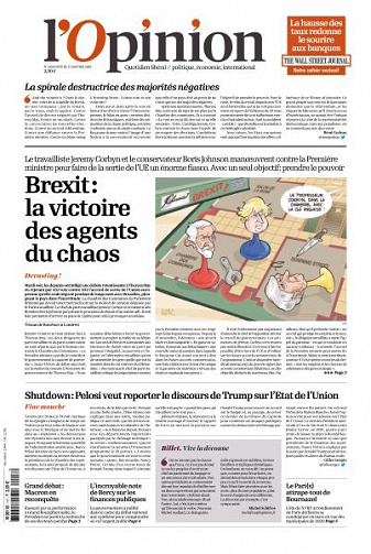 L’Opinion du Jeudi 17 Janvier 2019