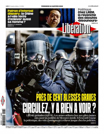 Libération du Vendredi 18 Janvier 2019