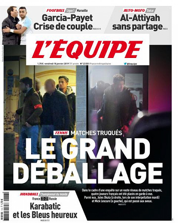 L’equipe du Vendredi 18 Janvier 2019
