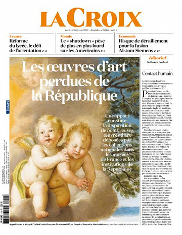 La Croix du Vendredi 18 Janvier 2019