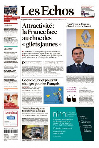 Les Echos du Lundi 21 Janvier 2019