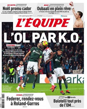 L’equipe du Lundi 21 Janvier 2019