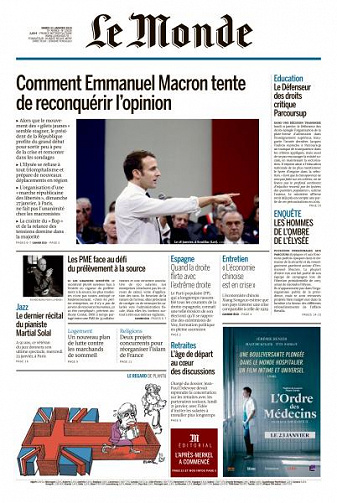 Le Monde du Mardi 22 Janvier 2019